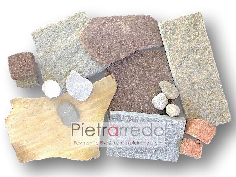 pavimenti in pietra naturale selciati vialetti piazzali esterni interni prezzo costi pietrarredo