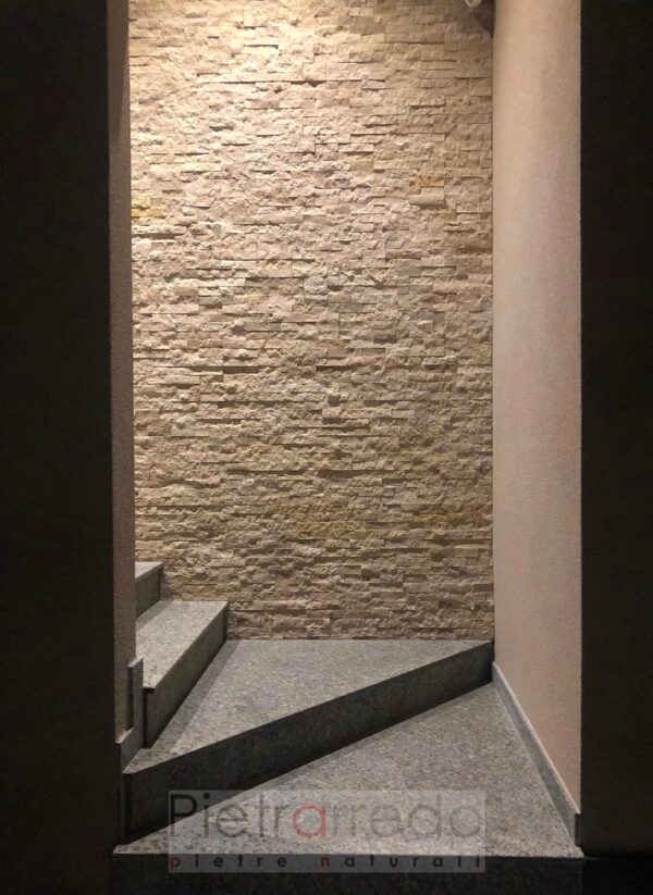 beige travertine natural stone cladding wall facade pietrarredo cost price italy