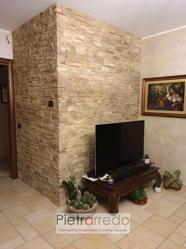 listelli in sasso da parete pietra arenaria scozzese pietrarredo milano offerta muro soggiorno beige