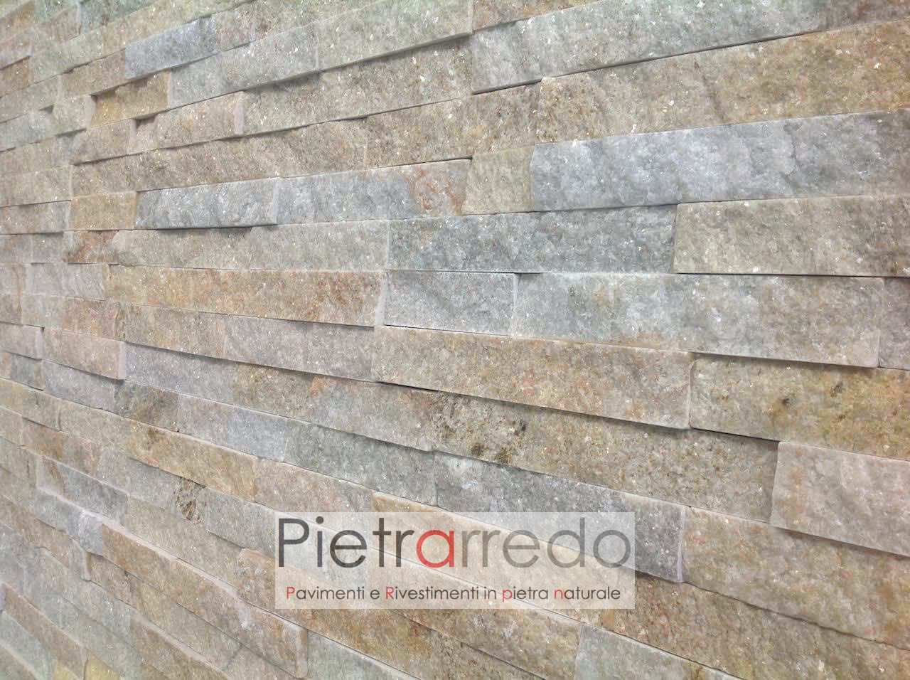 muro-rivestito-pietra-geo-naturale-quarzite-gialla-brillantinata-luccicante-prezzo-pietrarredo-milano