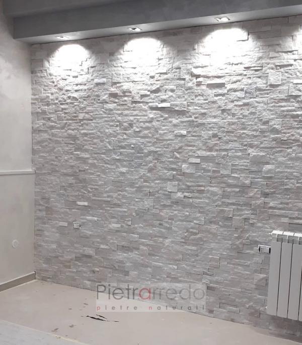 rivestimento in pietra naturale quarzite bianca schine brillante scozzese pietrarredo milano prezzo