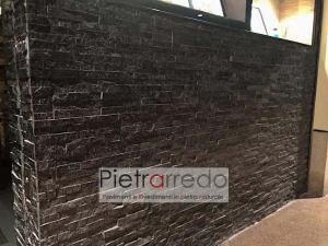 rivestimento-muretto-pietra-quarzite-nera-brillantinata-black-pietrarredo-stone-panel-shine-price-prezzo