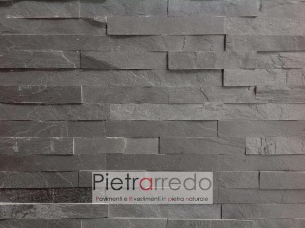 Rivestimento-pietra-ardesia-nera-black-slate-spaccatello-prezzo-costo-pietrarredo-milano-stone-panel-price-strips-slate