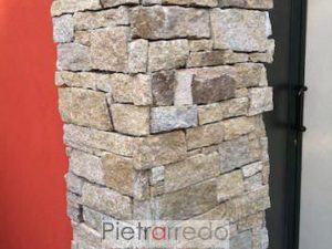 Rivestimento pilastre e colonna in pietra granito beige casa e design