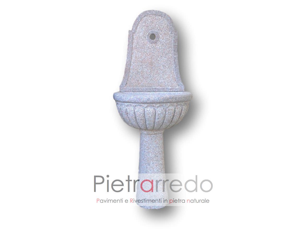 Fontana in Granito Rosa-grigia fatta a mano bocciardata OFFERTA -50%