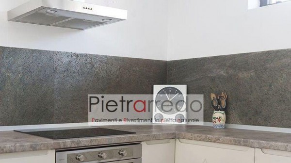 cucina rivestimento parete foglio sottile pietra ardesia green silver costi prezzo pietrarredo