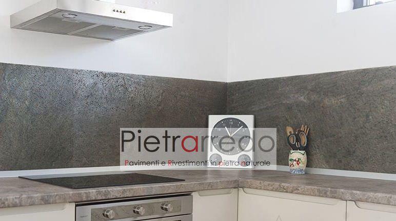 cucina rivestimento parete foglio sottile pietra ardesia green silver costi prezzo pietrarredo