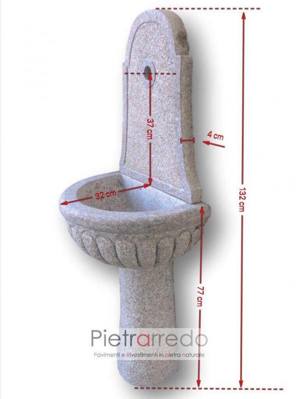 misure e offerte fontana in granito rosa giada pietrarredo milano costi prezzo subito disponibili