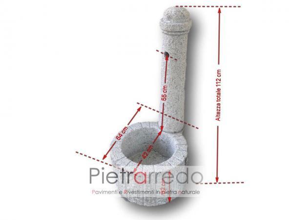 misure fontanella da terra in granito e pietra bocciardata erica pietrarredo milano
