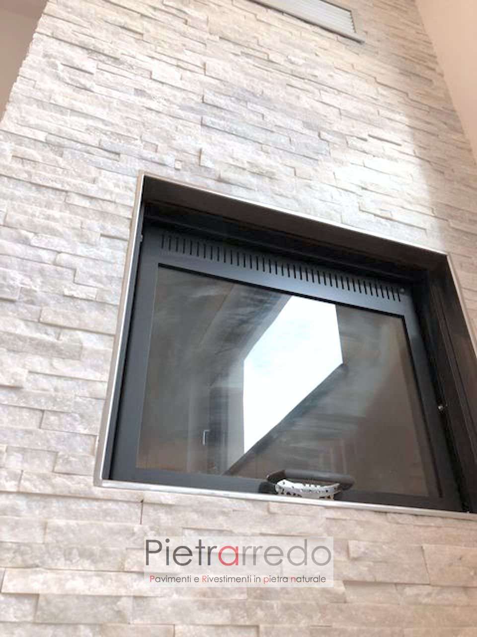 rivestimento pietra muro scaglia bianca brillantinata quarzite listelli pietrarredo milano prezzo