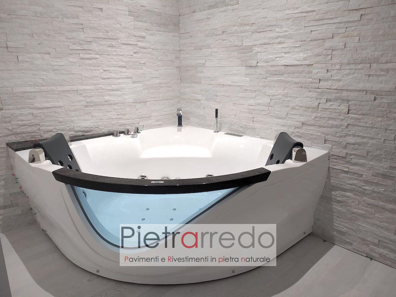 rivestimento spa centro benessere bagno pietra naturale quarzite bianca luccicante pietrarredo milano prezzo