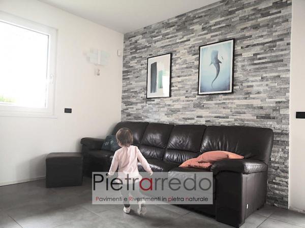 offerta prezzo rivestimento in pietra naturale quarzite ghiaccio grigio bianco brillante shine stone panel pietrarredo milano