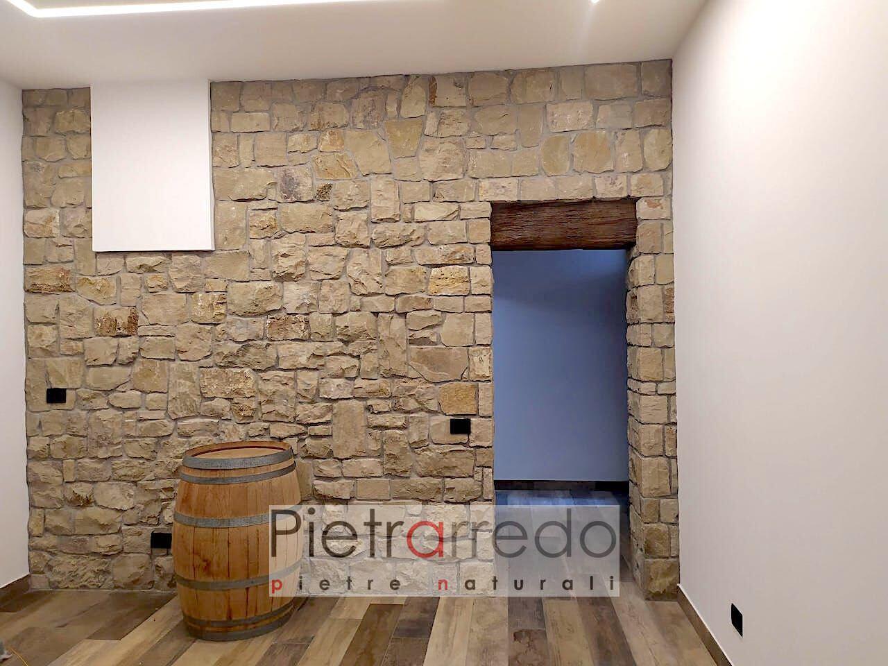 rivestimento parete grezza rustica cascina con sasso naturale credaro pietrarredo milano costo