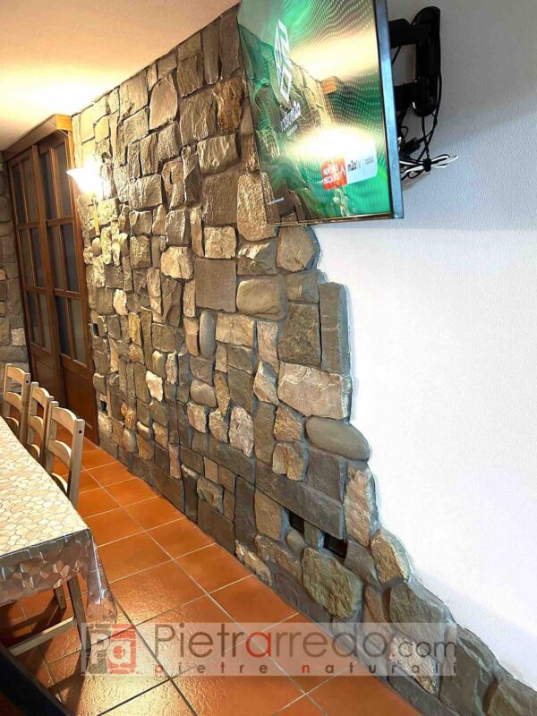 offerta rivestimento taverna con pietra misto contadino pietrarredo costo prezzi milano italy stone
