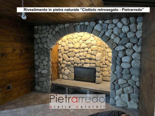 pebble wall covering natural stone sawn stone price offert ciottolo retrosegato wall