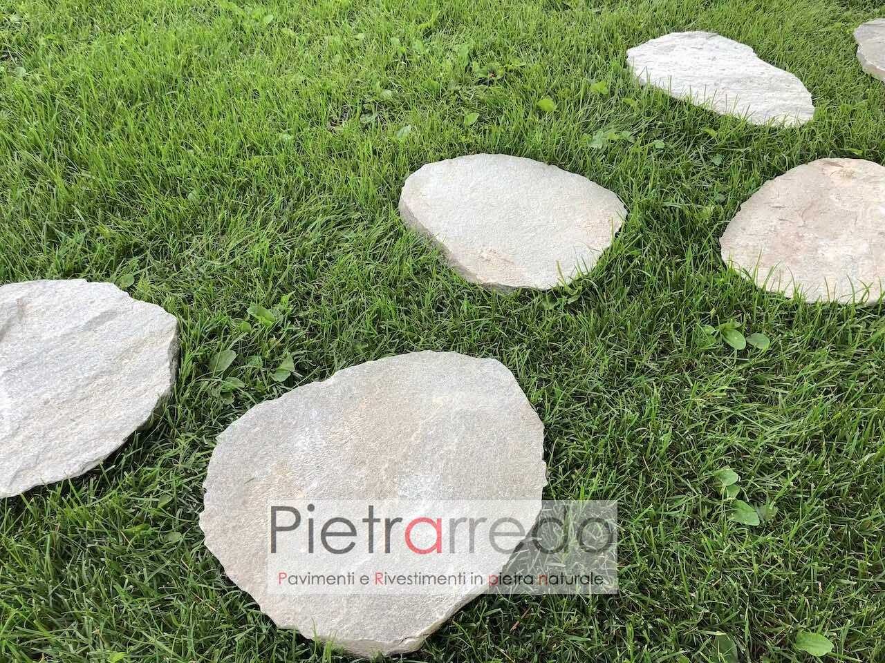 camminamenti giardino con passi giapponesi stone garden pietra sasso camminare prato pietrarredo prezzo milano