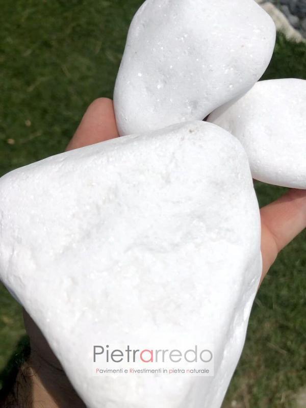 ciottolo bianco che non si sporca per aiuole arredo giardino thassos pietrarredo zandobbio granulato stone city prezzo costo