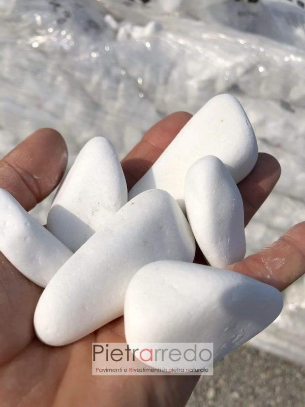 offerta ciottolo bianco thassos puro pietrarredo prezzo 3-6 cm costi offerte no verde stone garden giardini aiuole