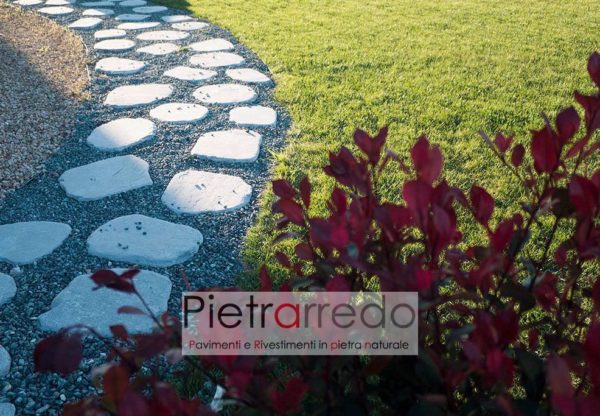 ocamminamento prato passi giapponesi lastre giardino costi pietrarredo milano steps pietra sassi