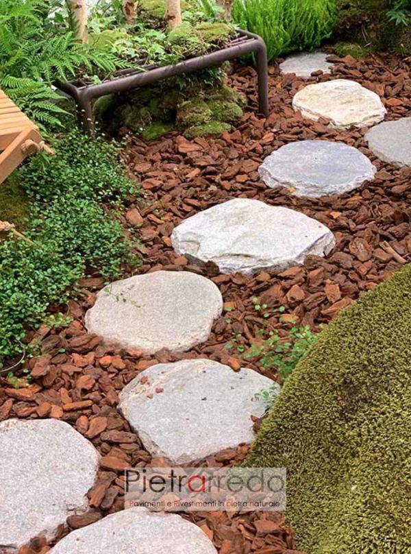 passi giapponesi in pietra naturale grigia chiara prezzo costi pietrarredo mmilano lastre ovali per stone garden