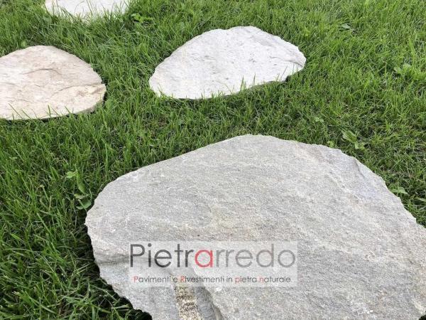 pietre naturali per passaggio vialetti in mezzo al prato camminamenti passi giapponesi belli stone garden pietrarredo milano costo