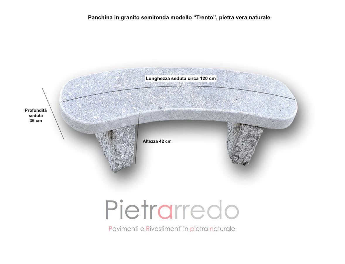 Panchina bench stone elegante e restistente per esterni in sasso pietra robusta pietrarredo vendita prezzo