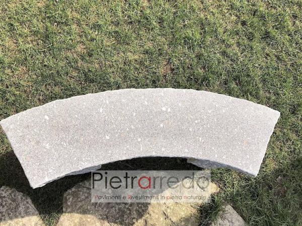 elegante panca onda seduta in sasso granito per giardini e prati prezzo pietrarredo