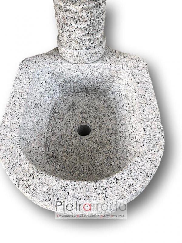 fontana da terra anna in granito bianco montorfano sardo bocciardato a mano in pietra