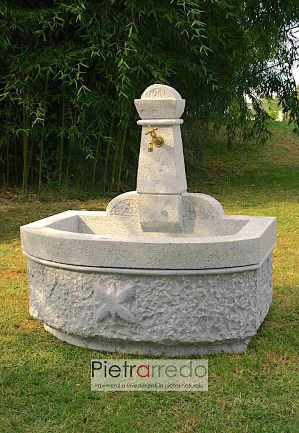 fontanone granito roma antica bocciardato sasso pietra fatta a mano scalpellino prezzo pietrarredo