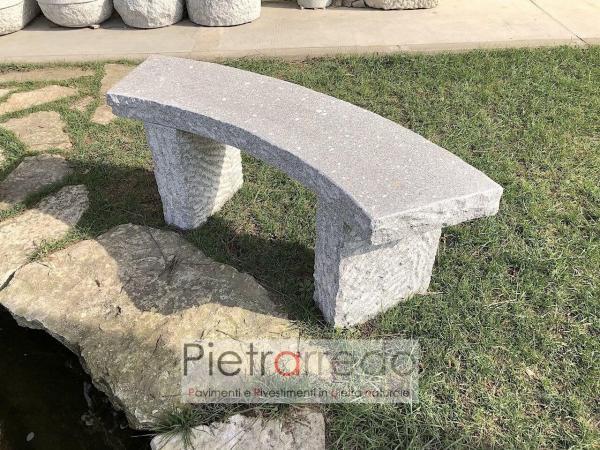 panchina elegante da giardino in sasso pietra aosta rustica pietrarredo garden