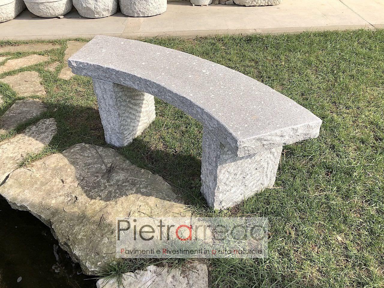 Panca da giardino in granito pietra fatta mano OFFERTA -50% pietravera!!