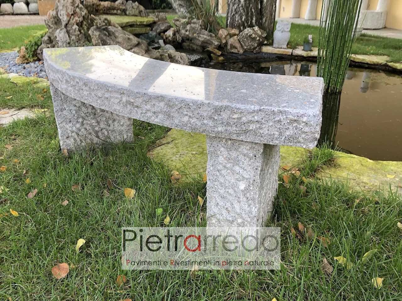 panchina in pietra granito tonda restica per giardini stone garden prezzo pietrarredo milano