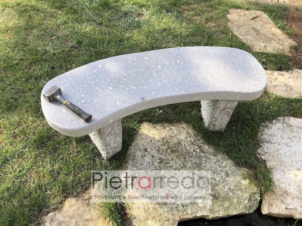 vendo panchina elegante robusta in sasso pietra offerta modello trento pietrarredo milano