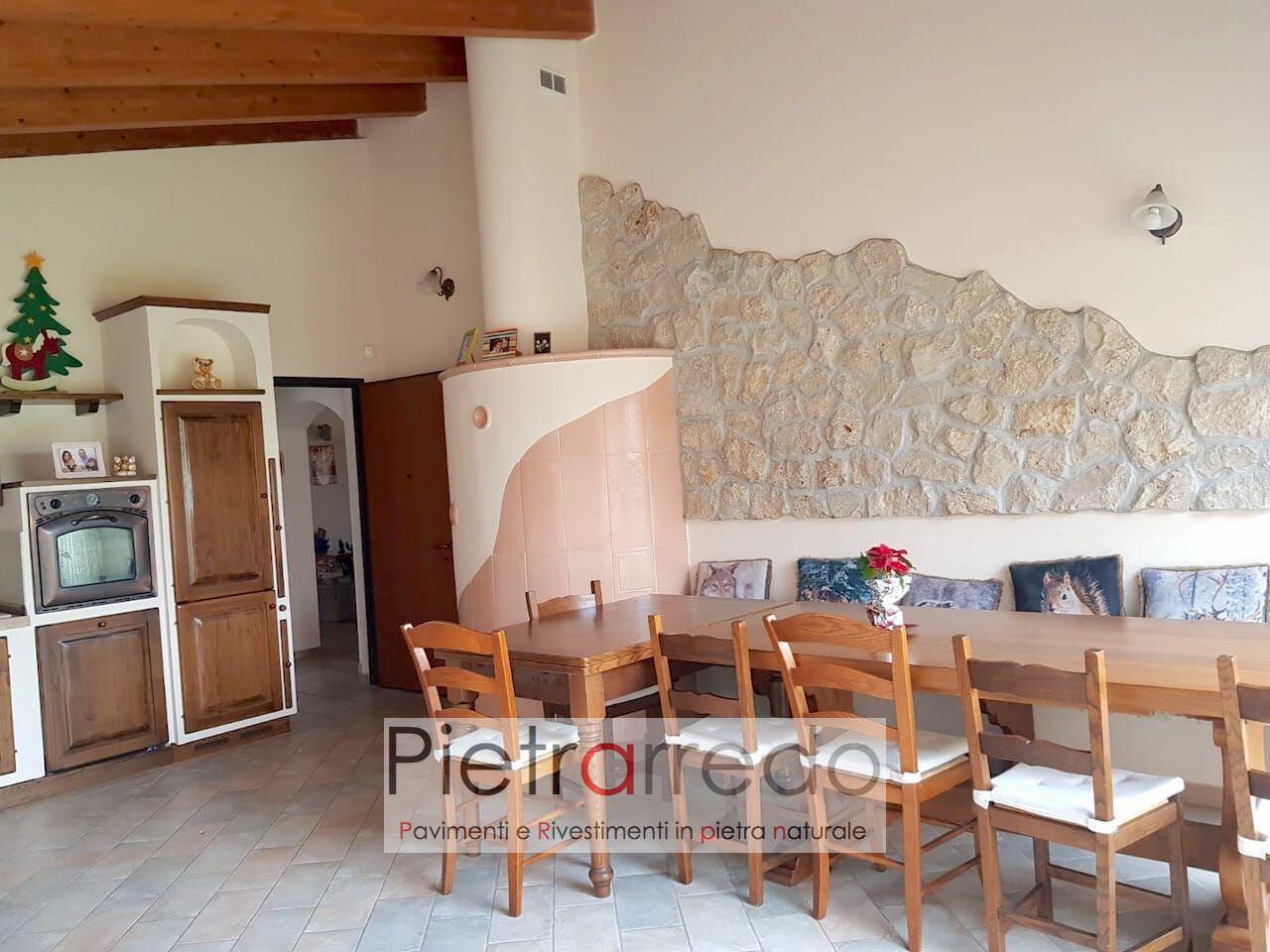 parete taverna rustica cascina rivestiento pietra naturale vera borgo toscano beige elegante prezzo pietrarredo