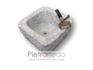 fioriera granito quadrata 40x40cm scalpellinata prezzo pietrarredo milano