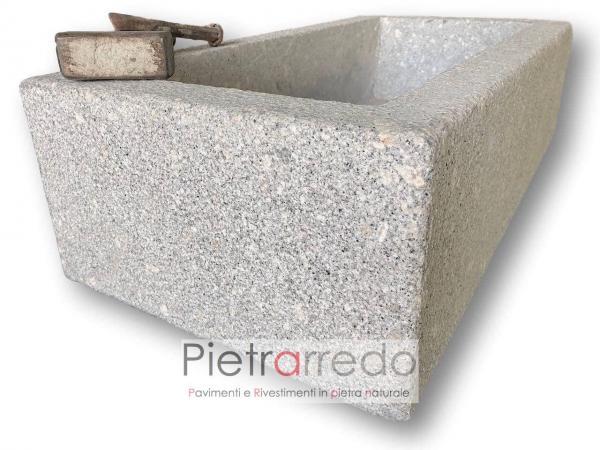 lavello bagno in sasso pietra lavandino fioriera granito prezzo costi pietrarredo milano