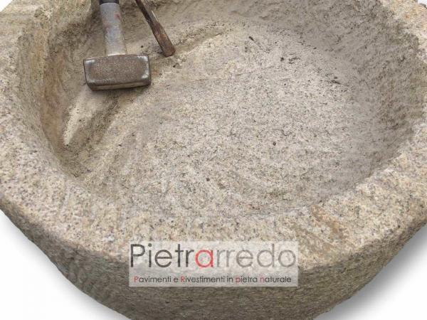 prezzo costo lavandino sasso pietra fatta a mano lavello vasca granito pietrarredo milano