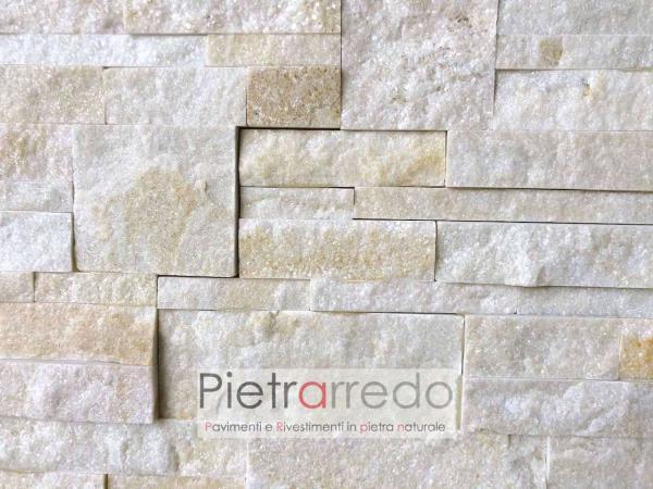 prezzo rivestimento in pietra quarzite brillante pietrarredo stone cladding panel price zeta costi beige scozzese offerta