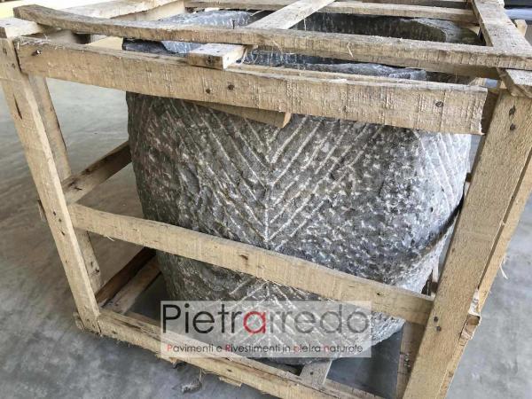 pozzo vasca per acqua in pietra naturale sasso offerta prezzo pietrarredo milano