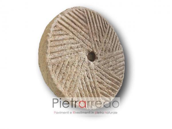 ruota antica in pietra sasso frantoio macina pietrarredo milano costo