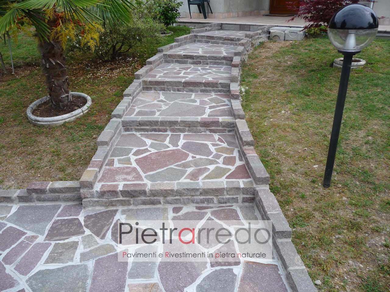 scala in porfido prezzo costi pavimento pietra binderi alzate cordoli prezzi pietrarredo milano