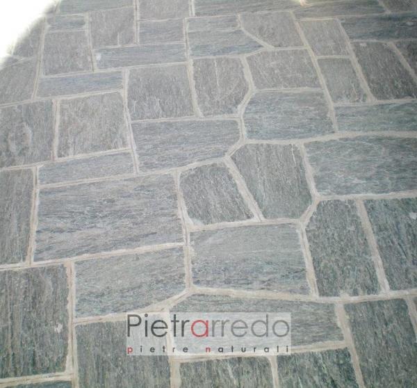 costi pavimento esterno palladiana mosaico mattonella pietra verde serpentino pietrarredo costo
