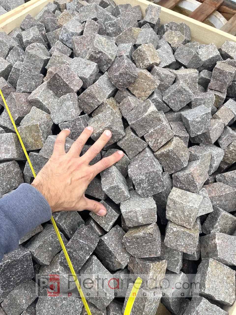 cubes de porphyre pour pavage 4-6 cm d'épaisseur offre prix pierre pietrarredo italie