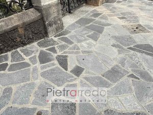 pavimento in beola grigia esterno mosaico palladiana prezzo offerta pietrarredo grigio selciato carrabile