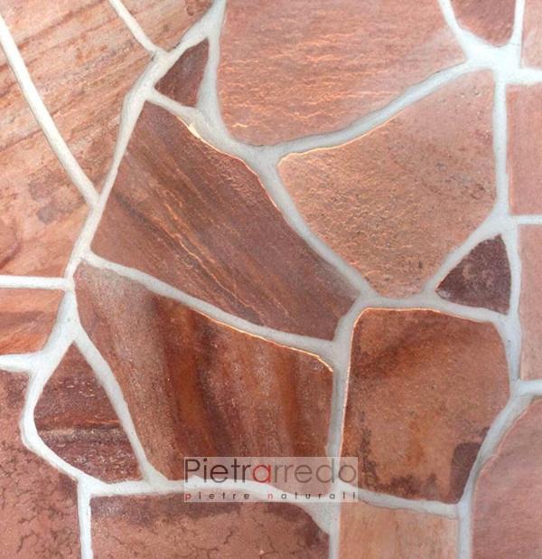 vendita lastrame palladiana in quarzite rosa brasile pezzame pietrarredo on sale stone pink flagstone