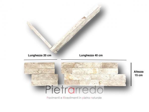 pannelli e angolari in pietra naturale travertino beige prezzo costi pietrarredo milano listello stone panel travertine prezzo