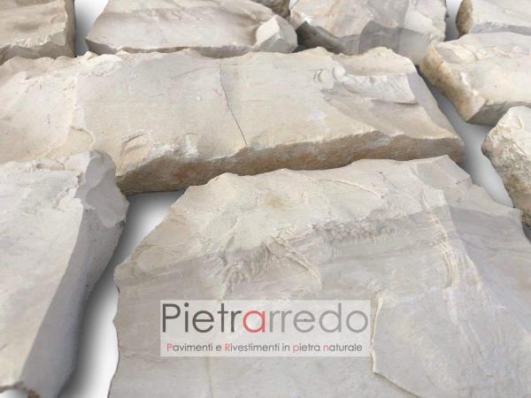 offerta e costo parete in sasso e pietra bianca a spacco segata naturale costa azzura prezzo