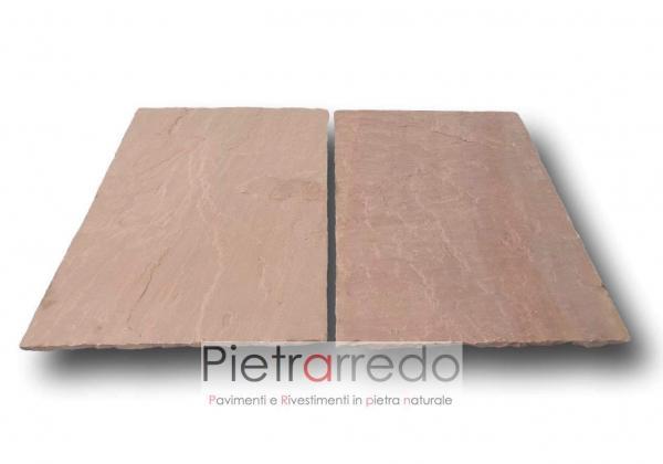 offerta pavimento pietra arenaria indiana rosa rossa modak prezzo costi ometro quadro bellissimo pietrarredo milano