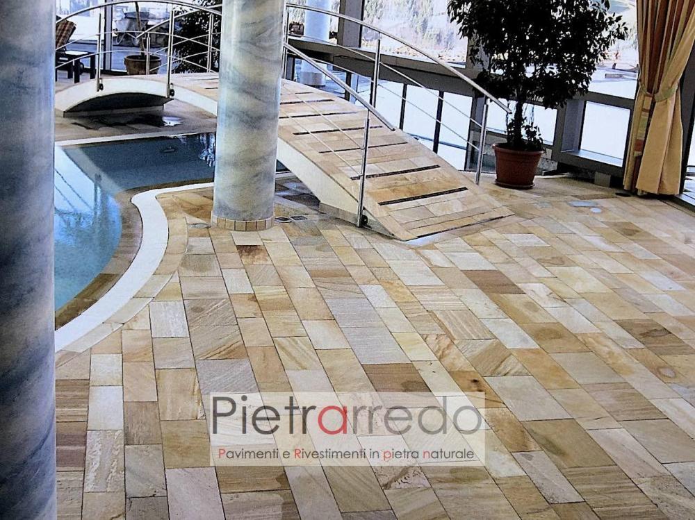 pavimenti in pietra quarzite brasiliana per piscoine spa centro benessere terme prezzo costi pietrarredo milano