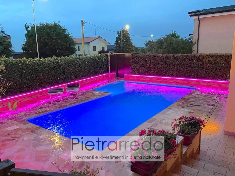 pavimento piscina con quarzite rosa brasiliana pietrarredo milano prezzo